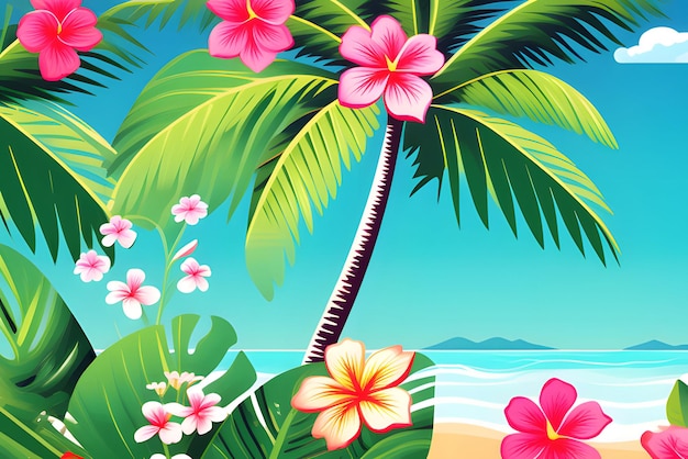 fondo de flores tropicales