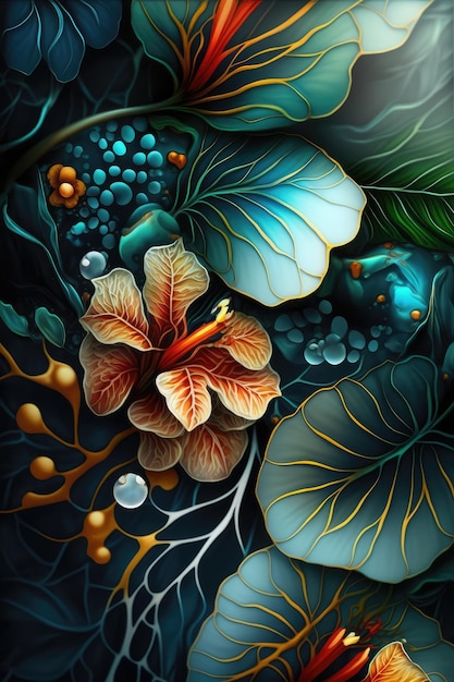 Un fondo de flores tropicales