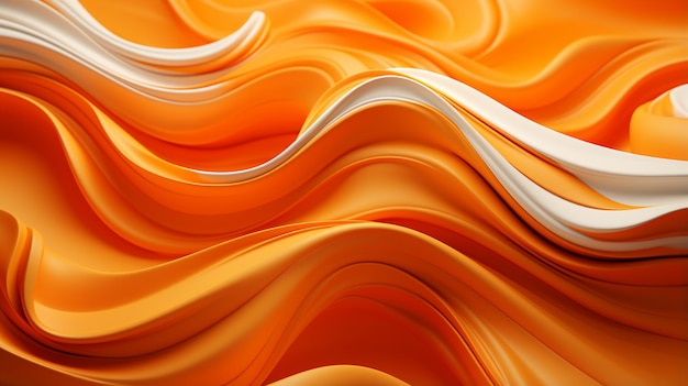 Fondo fluido abstracto naranja 3D