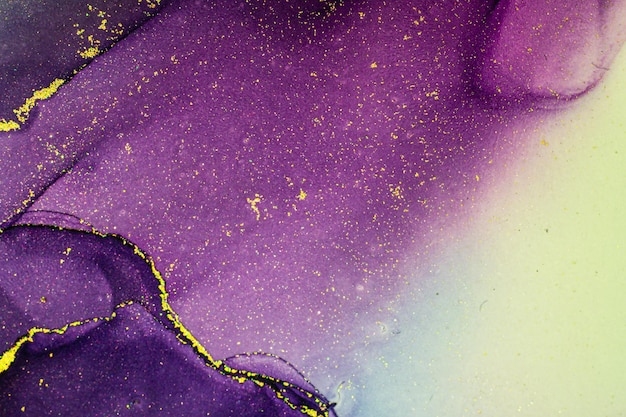 Foto fondo fluido de color brillante abstracto pintura de alcohol dibujada a mano con rayas doradas textura de técnica de tinta líquida para diseño de fondo de alta resolución