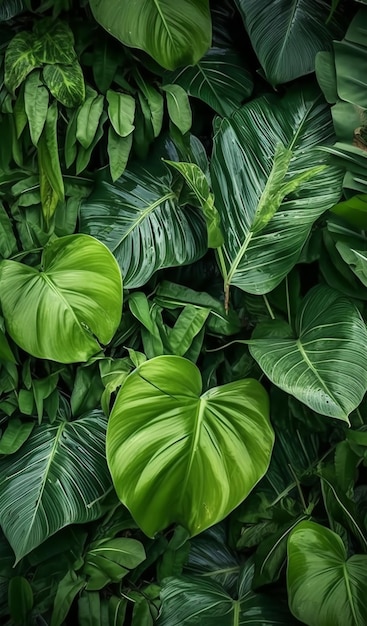 Fondo de follaje patrón verde y fresco