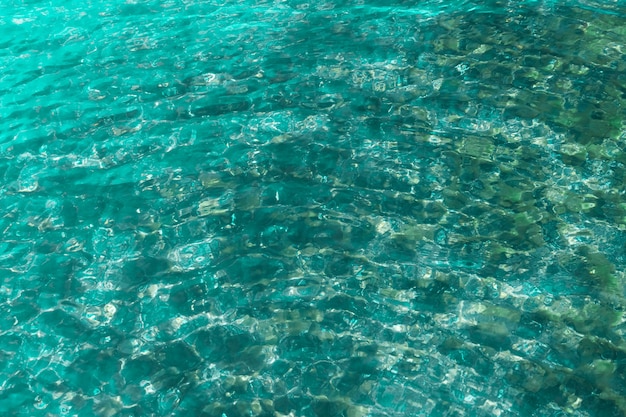 Fondo de fondo y agua de mar transparente