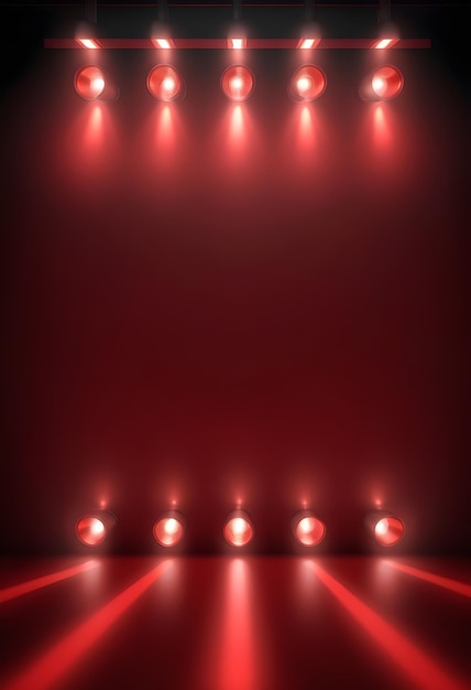 Fondo de fondo con iluminación de focos rojos para volantes carteles y pancartas