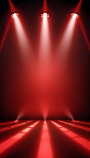 Fondo de fondo con iluminación de focos rojos para volantes, poaters y pancartas