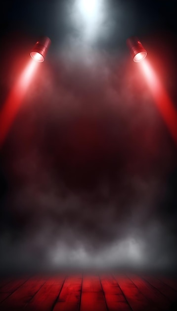 Fondo de fondo con iluminación de focos rojos para volantes