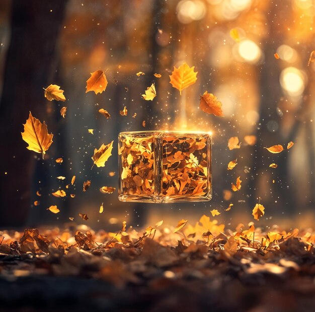 Fondo de fondo de otoño como una combinación de formas geométricas en colores de otoño