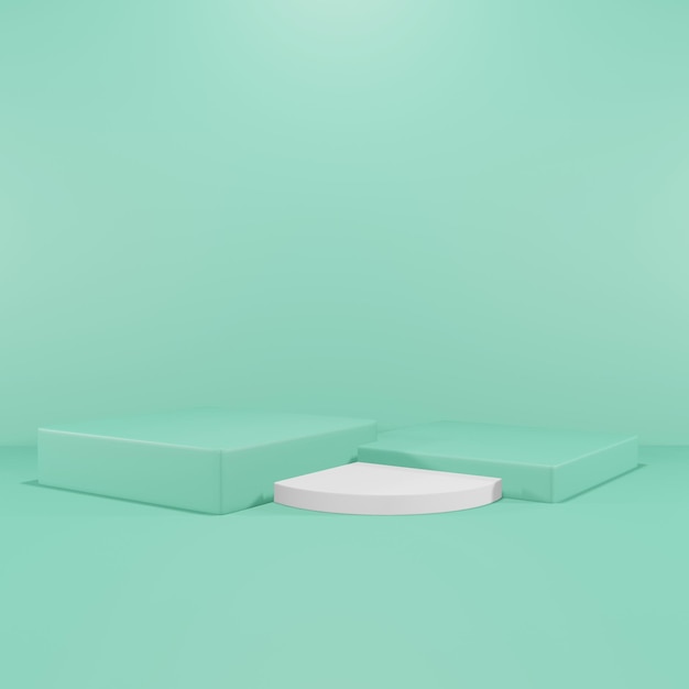 Fondo de fondo de presentación de producto de podio de plataforma abstracta de representación 3d realista verde