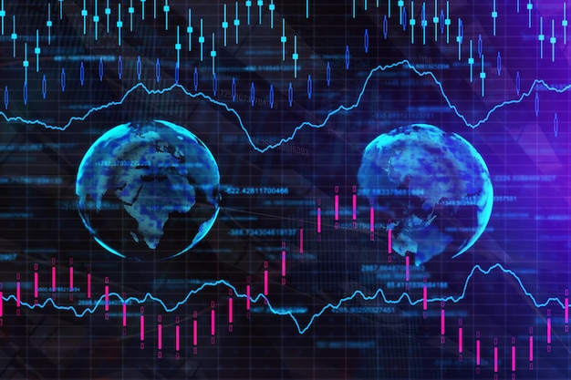 Fondo de forex creativo con globo