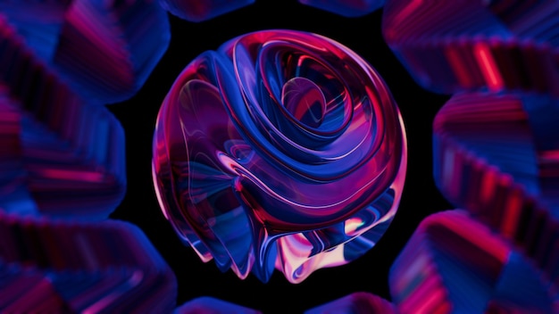 Un fondo de forma abstracta de vidrio 3D que presenta un telón de fondo visual elegante y contemporáneo