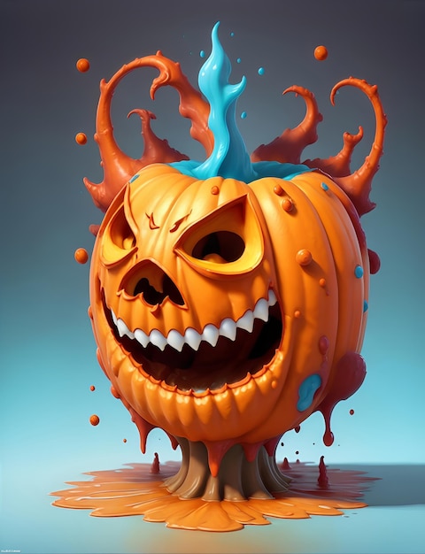 Fondo de forma de calabaza de miedo 3d Splash art