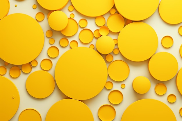 Fondo de forma circular geométrica de color amarillo
