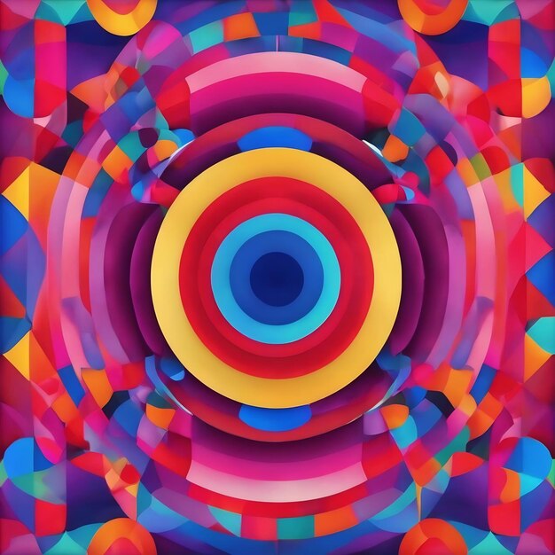 Fondo de forma geométrica de círculo abstracto colorido