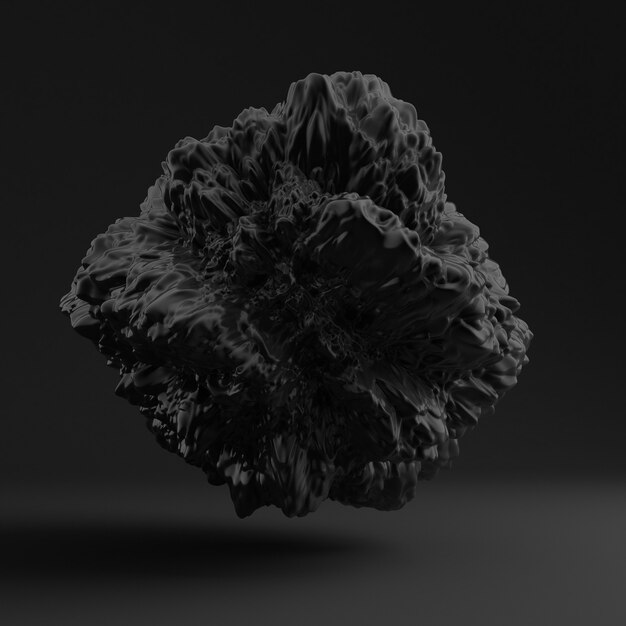 Fondo con forma negra, textura. Ilustración 3d, renderizado 3d.