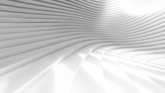Fondo de formas curvas blancas abstractas 3d