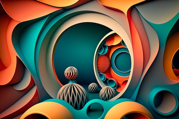 Fondo de formas geométricas abstractas IA generativa surrealista