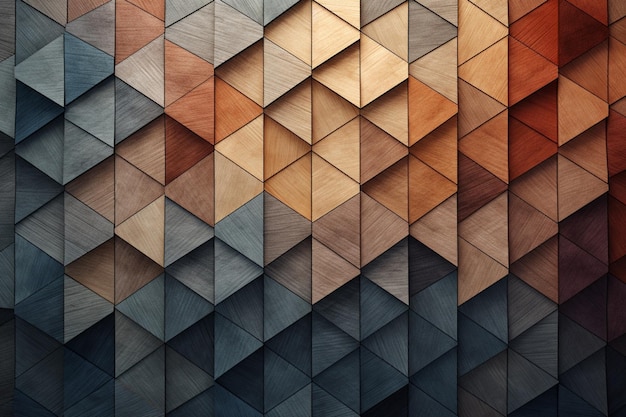 Fondo de formas geométricas de textura de madera 3D