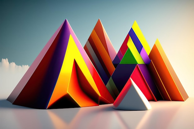 Fondo de formas triangulares 3D