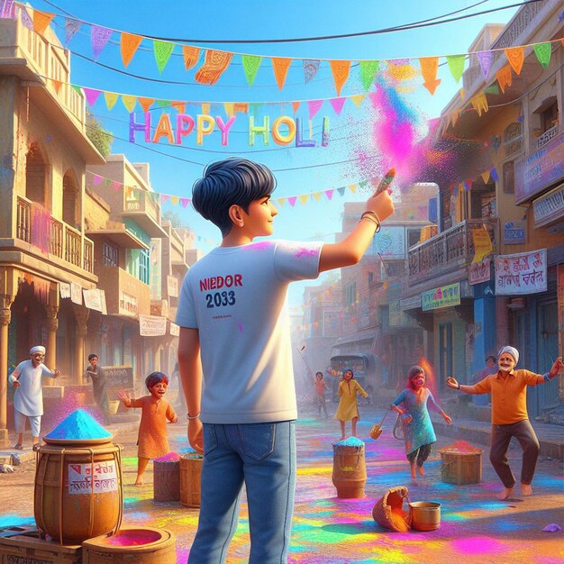 El fondo de la foto de Happy Holi