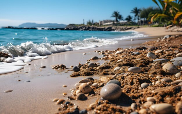 Fondo de foto de playa tropical idílica