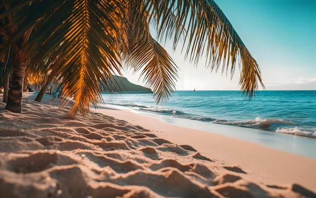 Fondo de foto de playa tropical idílica