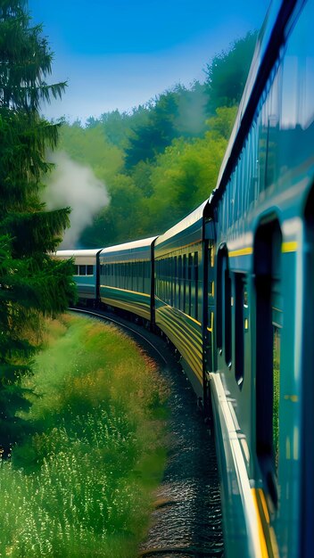 Fondo fotográfico del viaje en tren