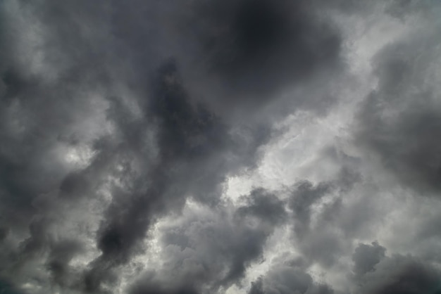 Fondo de fotograma completo de nubes de tormenta entrante gris