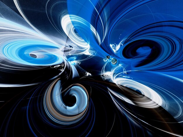 Foto fondo fractal abstracto azul ilustración de renderización en 3d