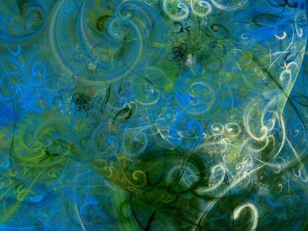 Foto fondo fractal abstracto azul ilustración de renderización en 3d