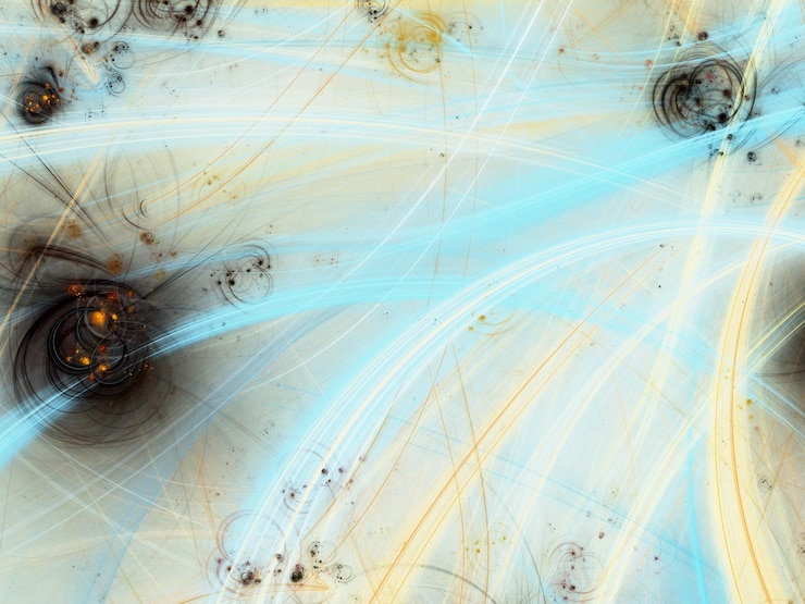 Foto fondo fractal abstracto azul ilustración de renderización en 3d