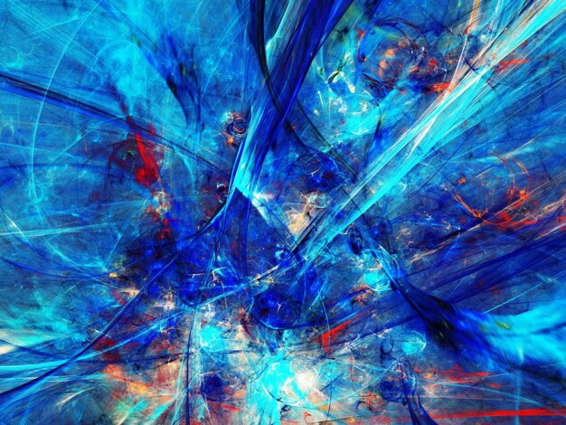 fondo fractal abstracto azul y rojo ilustración de renderización 3D