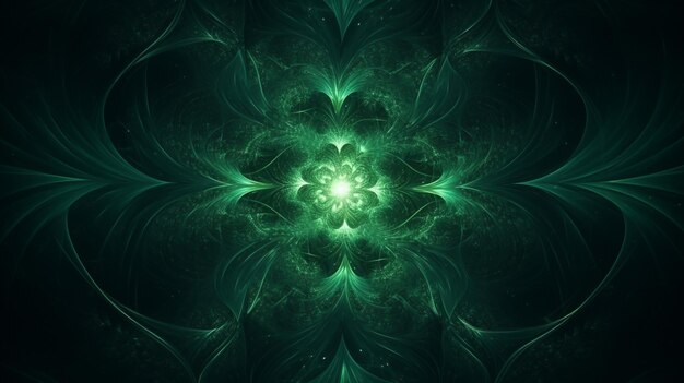 Fondo fractal abstracto en color tono verde