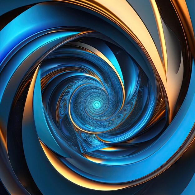 Fondo fractal fantástico abstracto de formas azules brillantes entrelazadas Fondo claro de fantasía
