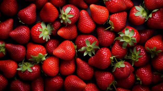 Fondo de fresas foto de surtido de fresas gran angular