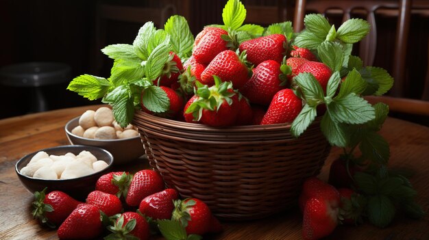 Fondo de fresas rojas