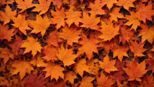 El fondo de la frontera de arce en otoño naranja