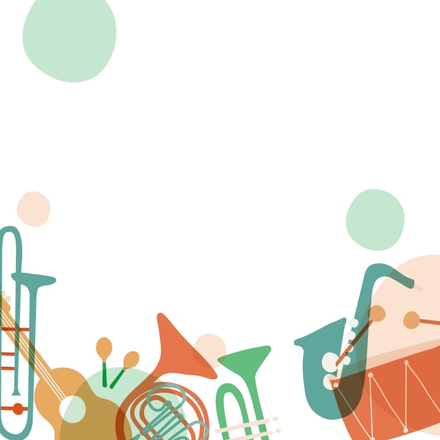 El fondo de la frontera de la música retro png ilustración de instrumento verde