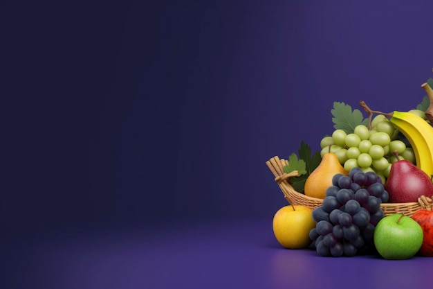 Fondo de fruta fondo degradado publicidad foto 8k espacio de copia