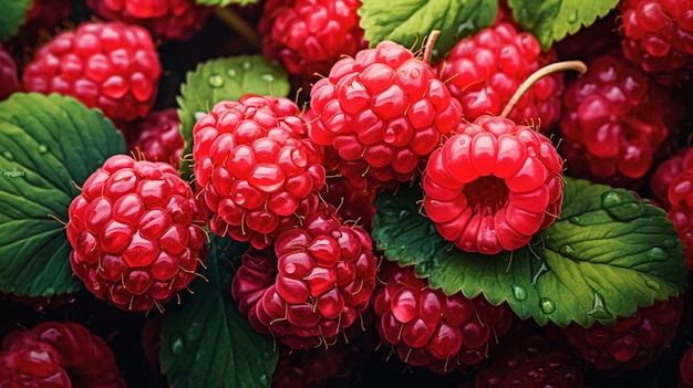 Fondo de fruta fresca con frambuesa dulce.