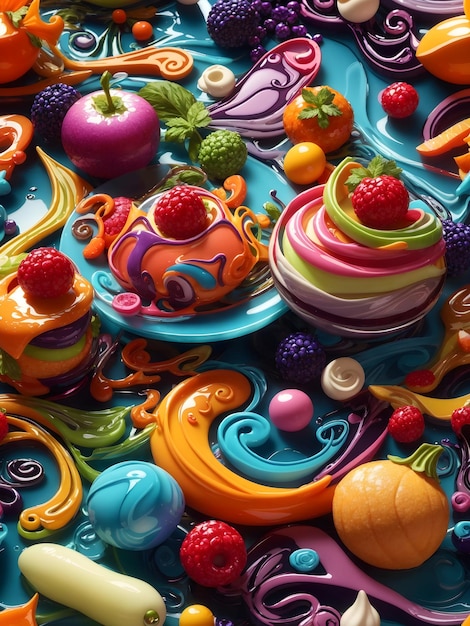 Fondo de frutas 3d