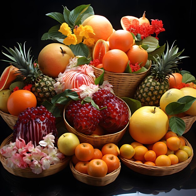 Fondo de frutas frescas