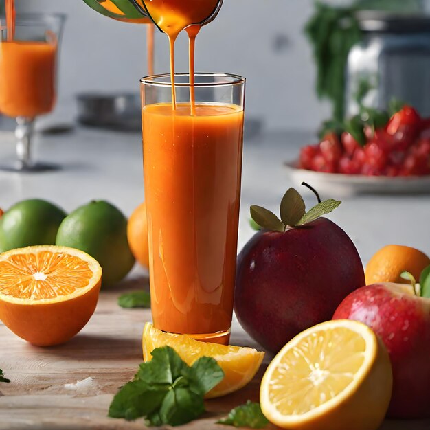 Fondo De Frutas De Jugo Muy Fresco