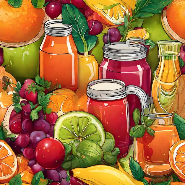 Fondo De Frutas De Jugo Muy Fresco