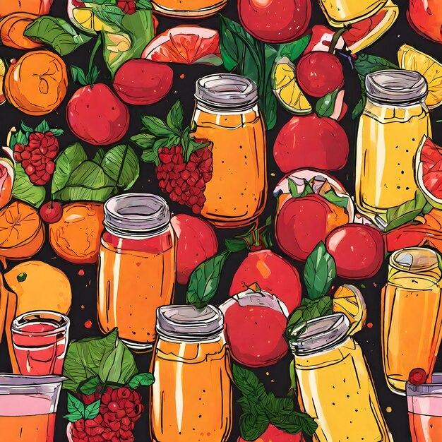 Fondo De Frutas De Jugo Muy Fresco