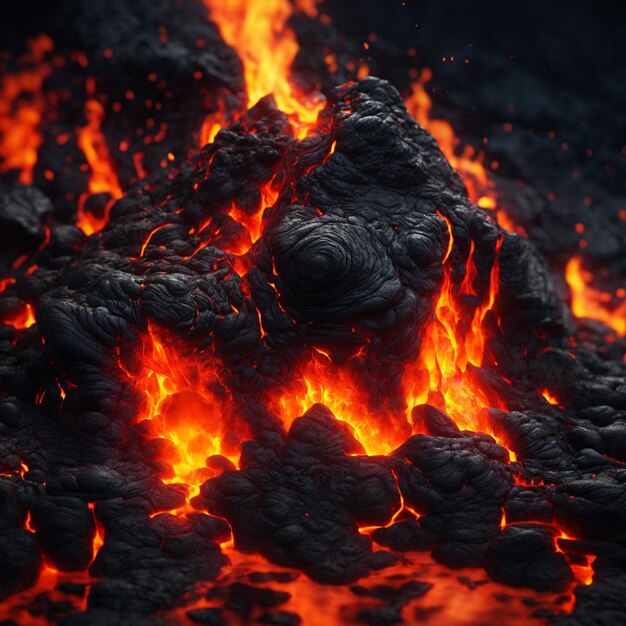 Foto fondo de fuego de lava roja