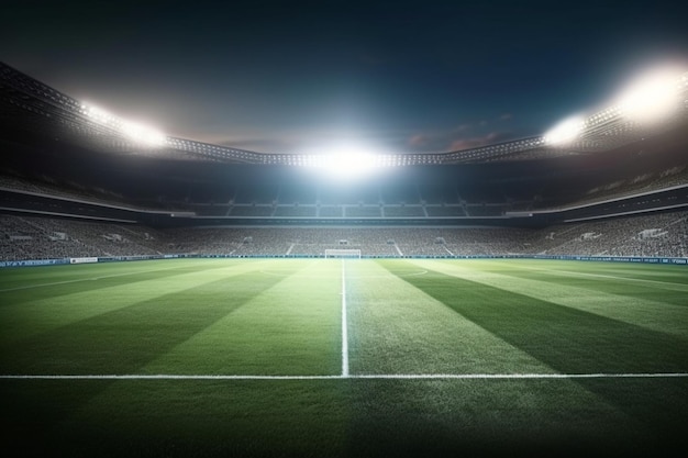 Fondo de fútbol de campo de estadio de fútbol