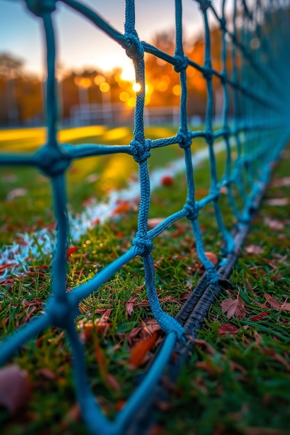 Fondo de fútbol o red de fútbol en la puerta