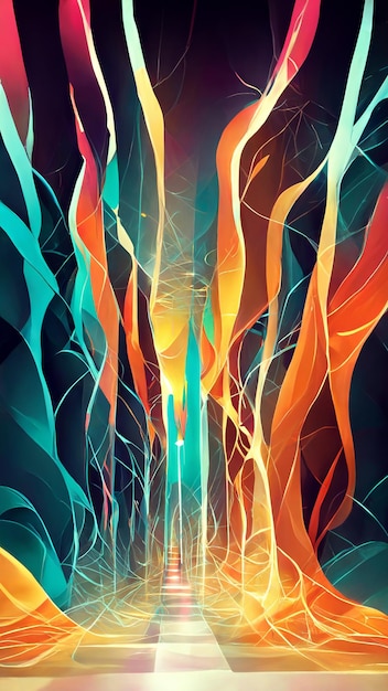 Fondo futurista abstracto con efecto de luz brillante ilustración 3D