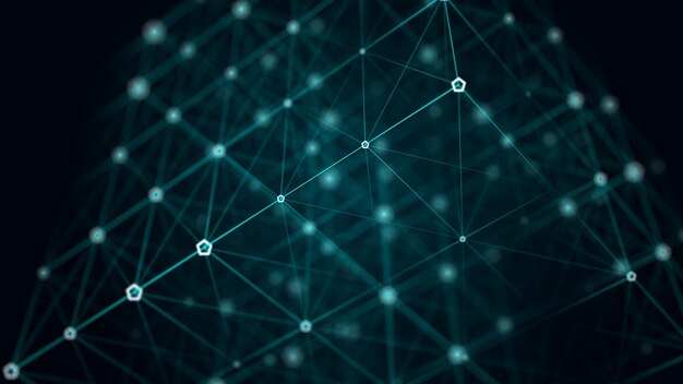 Fondo futurista abstracto vectorial Visualización de grandes datos Ola dinámica de partículas