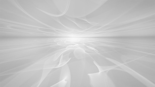 Fondo futurista blanco abstracto con horizonte fractal