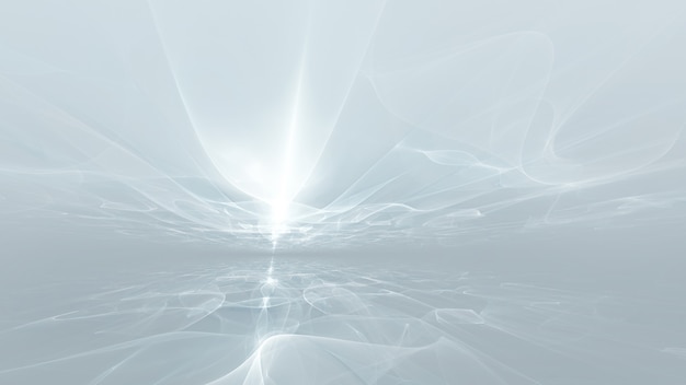 Fondo futurista blanco abstracto con horizonte fractal